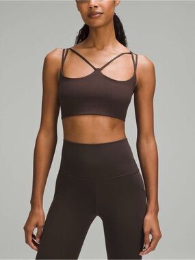 Lululemon Nulu Strappy Yoga Bra Sz 4 In Espresso